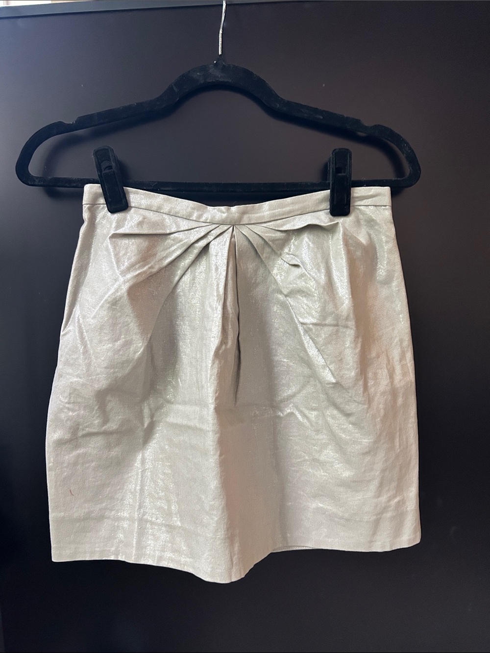 H&M Silver Metallic Pleated Front Skort